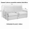 Dimension canapé convertible cuir blanc Forli
