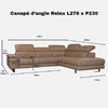 Canape dangle relax dimensions