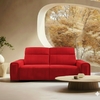 Canapé-convertible-relax-brest-microfibre-rouge