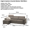 Angle gauche convertible rapido malia matelas 140cm