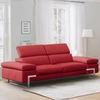 Canape relax 3 places cuir rouge Garnier