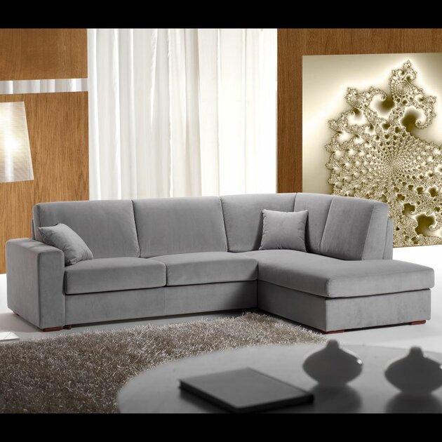 Canapé angle convertible cuir italien | Paiement 4X sans frais