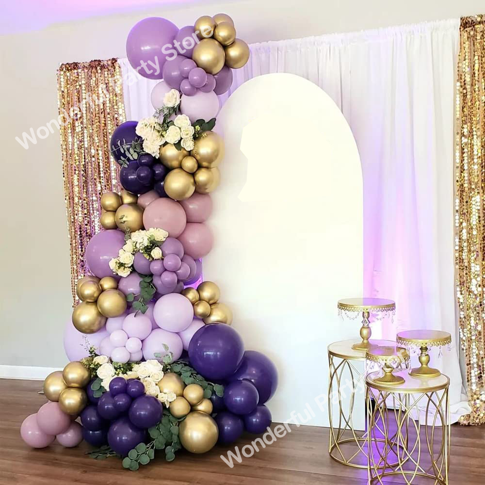 Ballons-en-arc-violet-clair-139-pi-ces-Kit-de-guirlande-en-Latex-en-m-tal