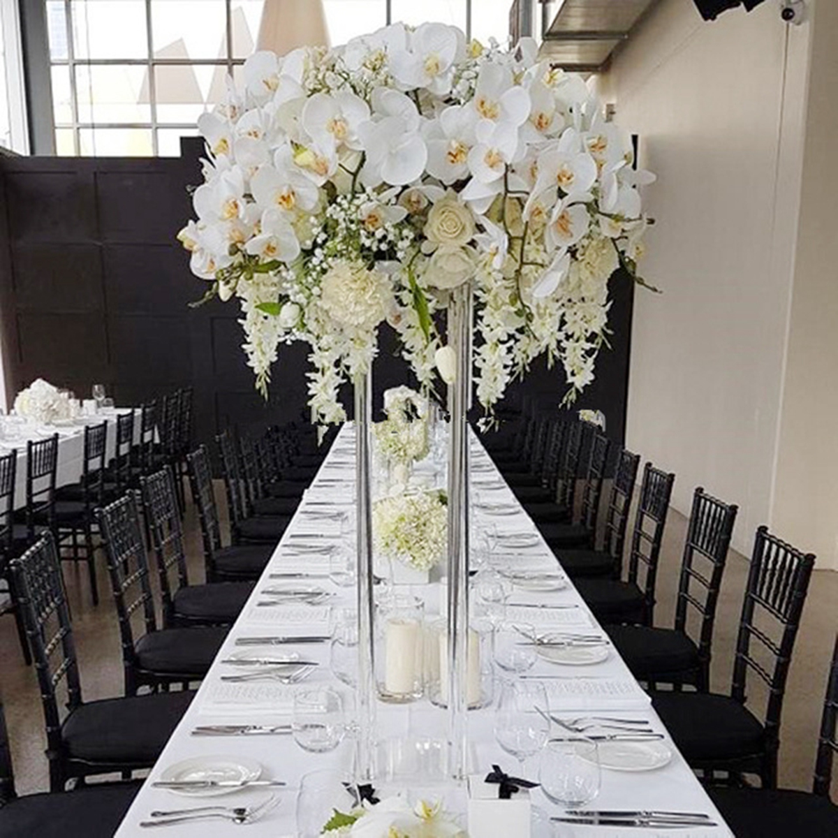 Location vase à fleurs transparent en acrylique, centre de Table pour mariage