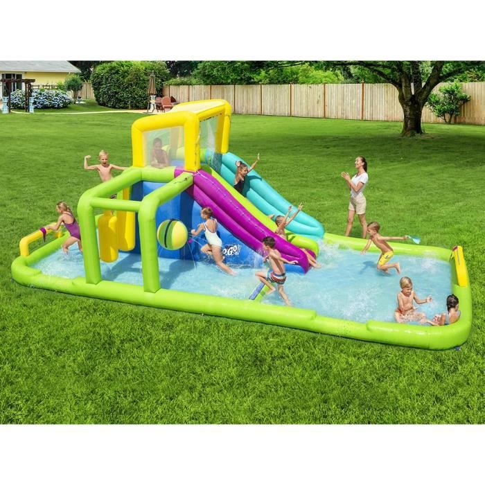 Location de château gonflable aquatique avec pataugeoire et toboggan 7.1x3.1x2.65m pour l\'anniversaire de votre enfant