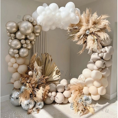 Kit-de-Ballons-en-forme-d-arc-guirlande-de-couleur-abricot-blanc-mat-style-Boho-pour