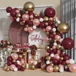 Guirlande-de-ballons-en-arc-couleur-bordeaux-et-or-Rose-Kit-de-d-coration-pour-f