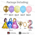Ballon-Th-me-Princesse-Disney-en-Aluminium-Kit-avec-Arche-Guirlande-en-Latex-Num-ros-de