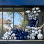 115-pi-ces-argent-encre-bleu-noir-ballons-guirlande-arche-Chrome-m-tal-Globos-r-tro