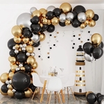 Guirlande-de-ballons-en-Latex-noir-et-or-en-arc-Kit-avec-confettis-d-cor-de