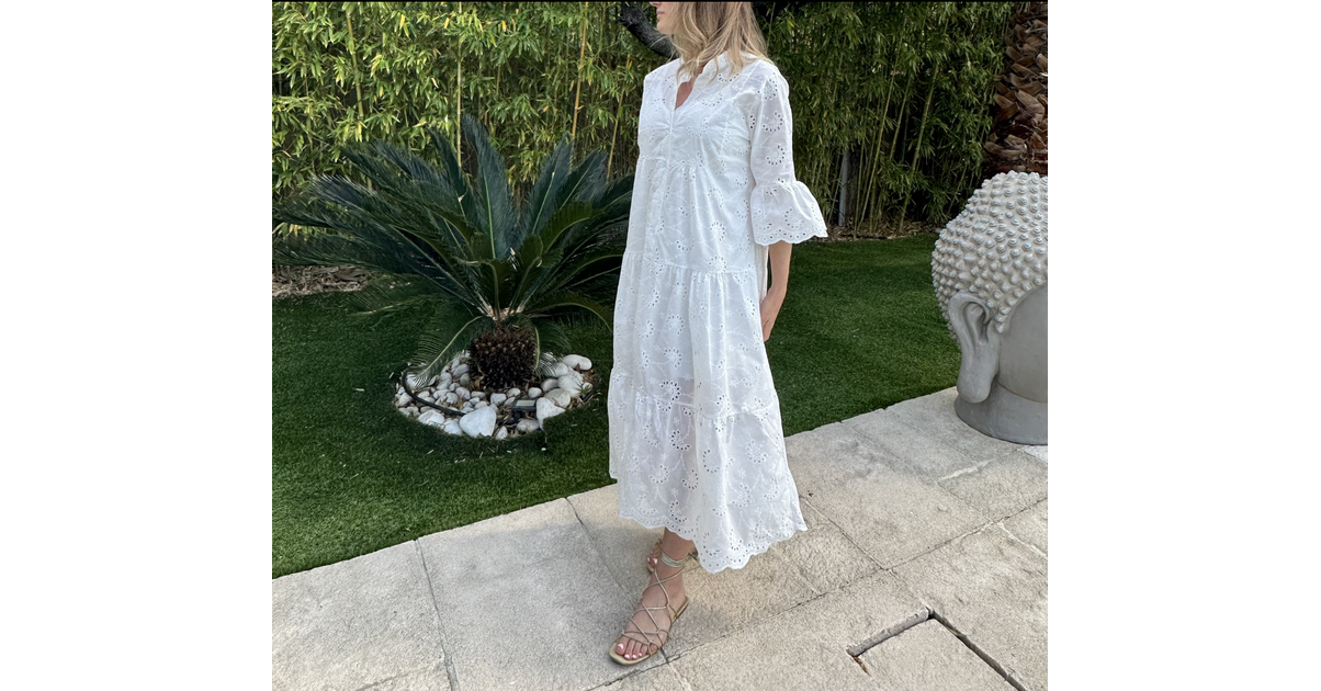 Robe Longue Broderie Anglaise Agathe - Mode/Robes & Jupes - By Carlota