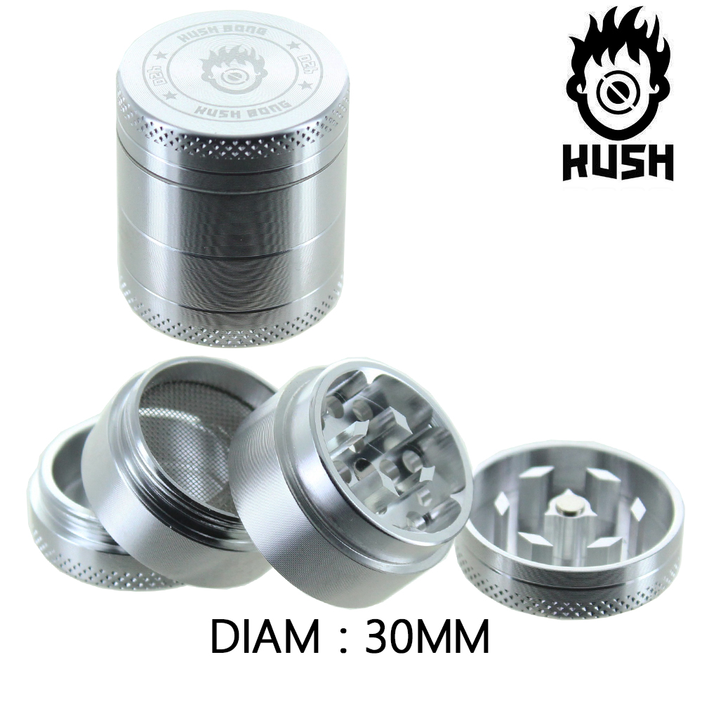 Grinder-Metal-Kush-Bong-Argos-30-Silver-30mm