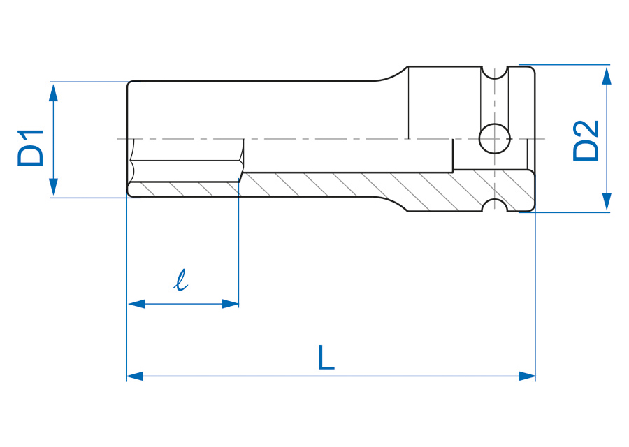 Douille Choc 1/2" Longue Paroi Extra Fine 19 Mm - Pour Jantes Alliage