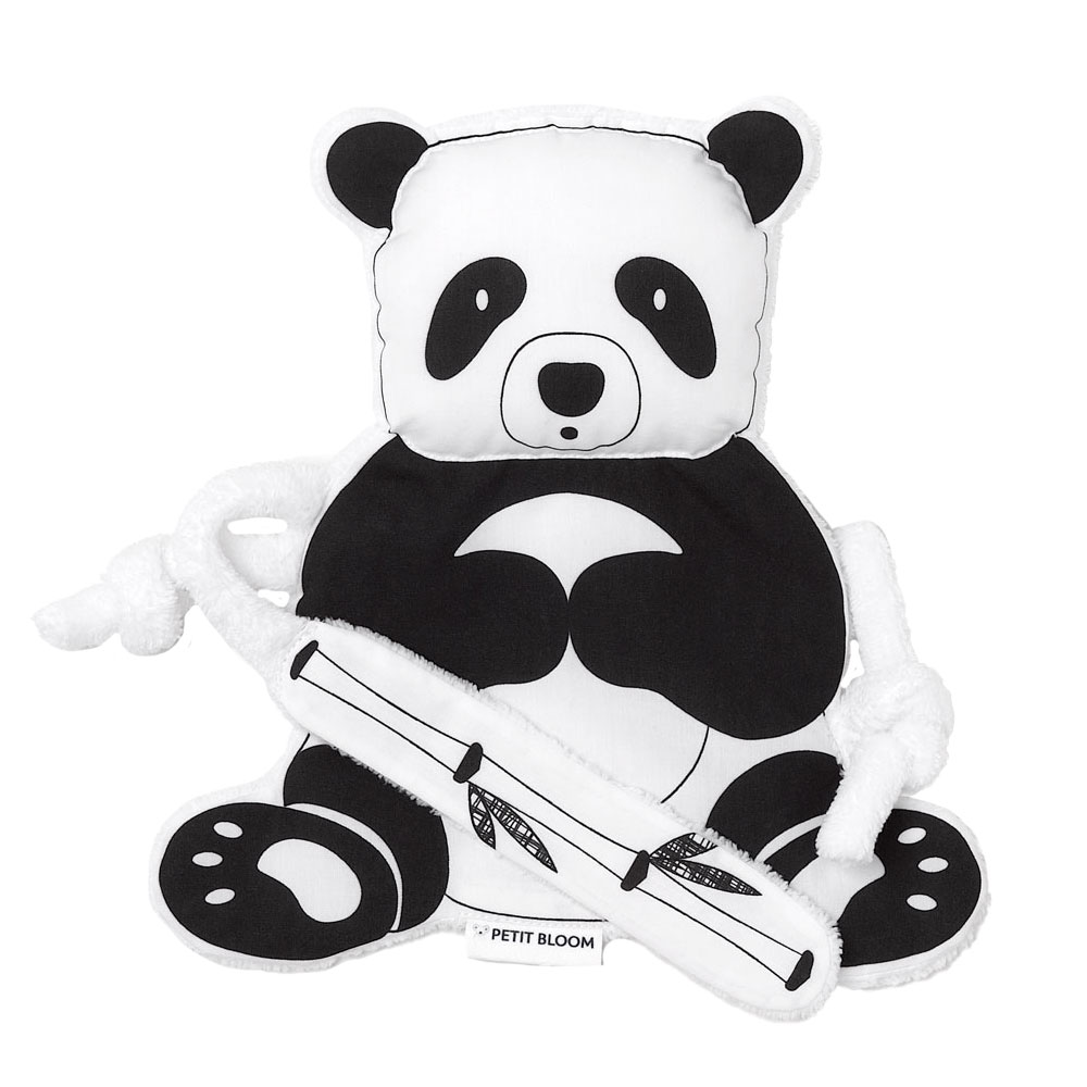 Mots d'enfants Doudou plat panda noir blanc