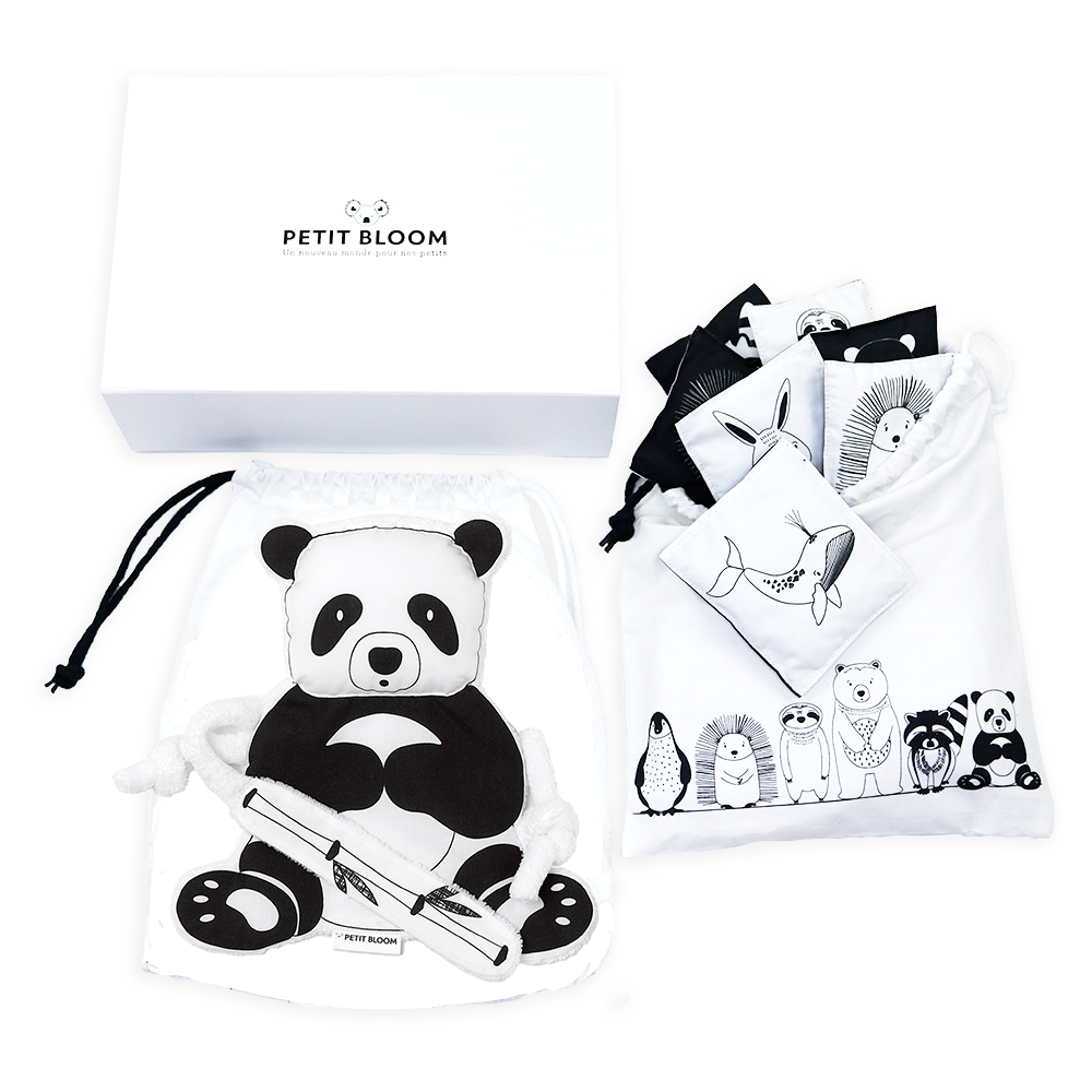 Coffret cadeau noir et blanc panda