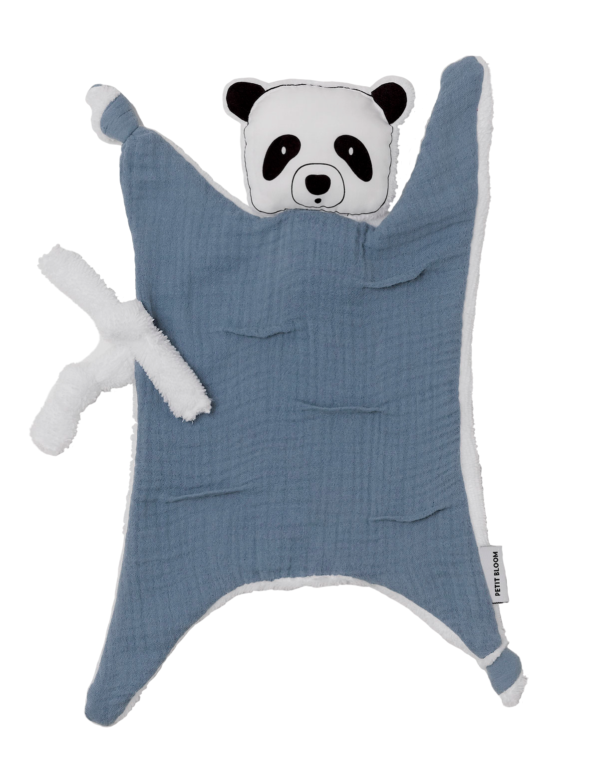 Doudou lange panda bleu