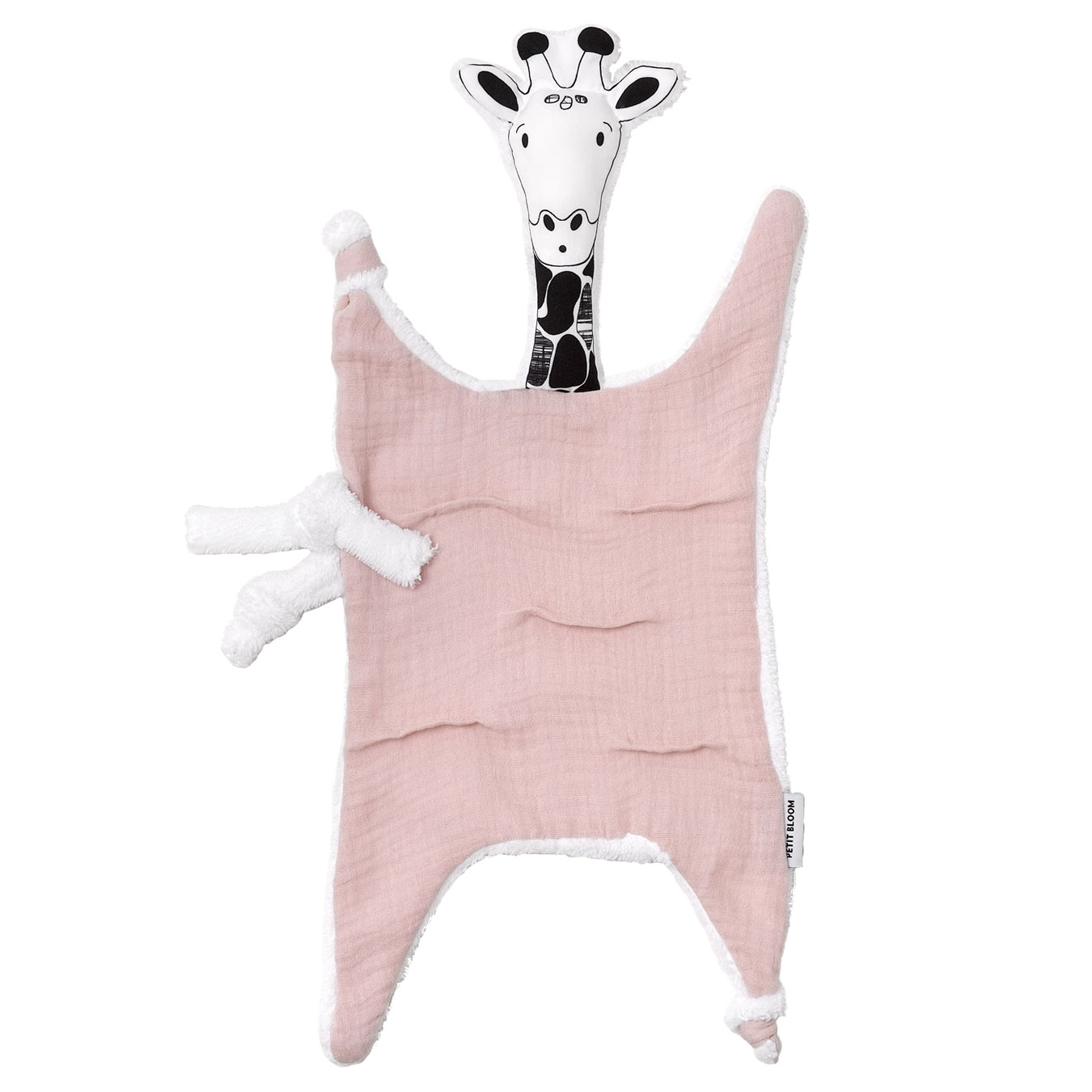 Doudou lange girafe rose