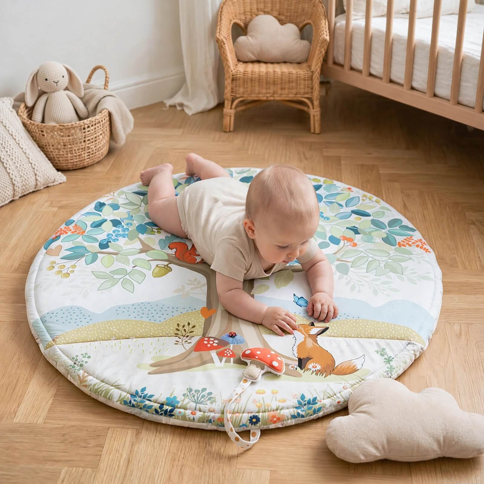 tapis éveil bébé petit bloom arbre