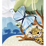 Papillon en tissu sur le tapis déveil Jungle