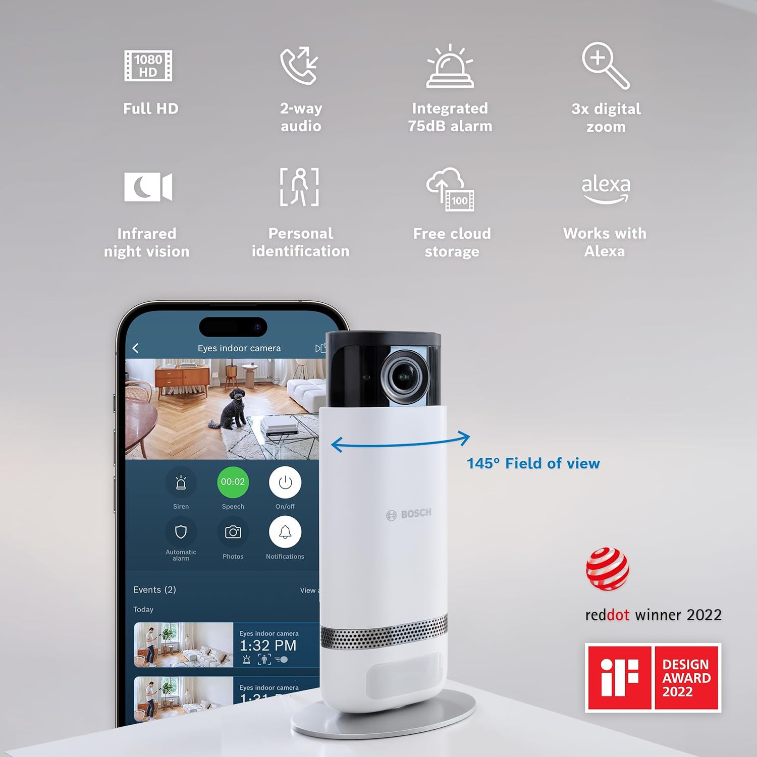 Caméra intérieure Bosch Eyes Smart Home 2, vue 4