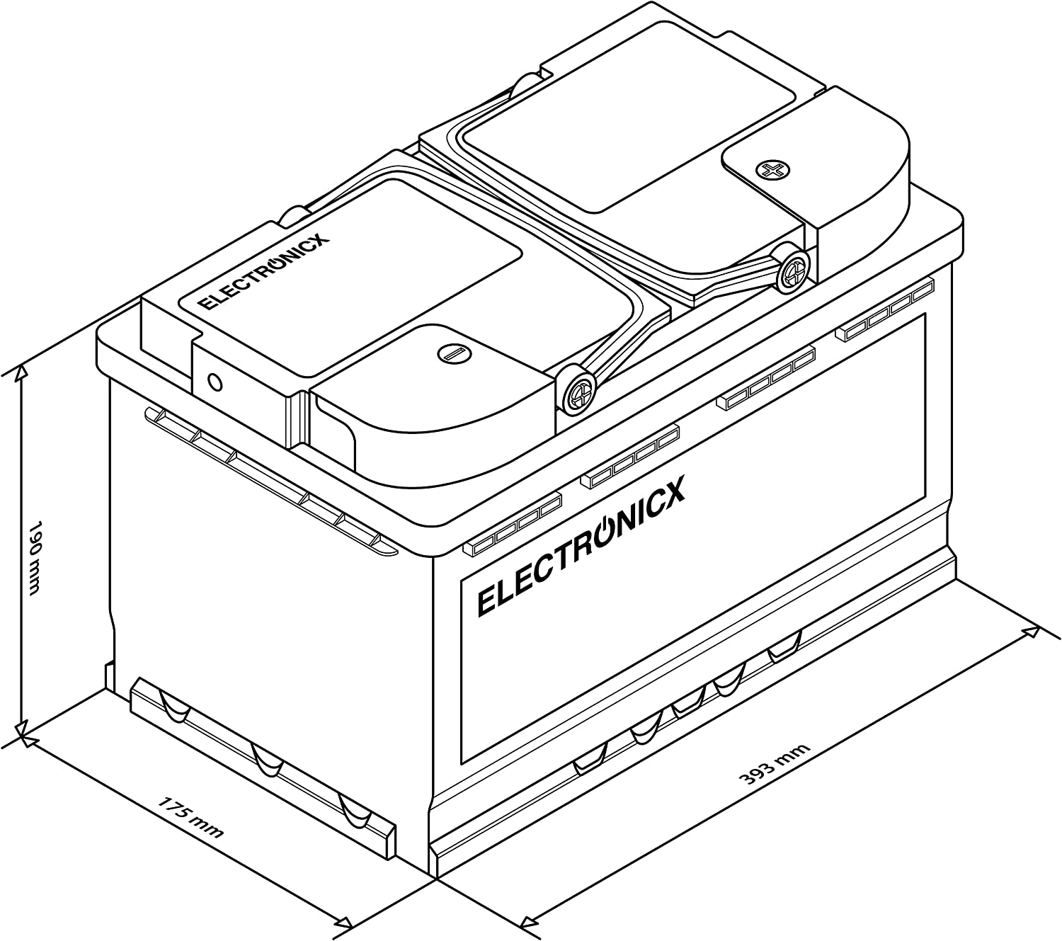 Batterie solaire AGM Electronicx 12 V 140 Ah, vue 2