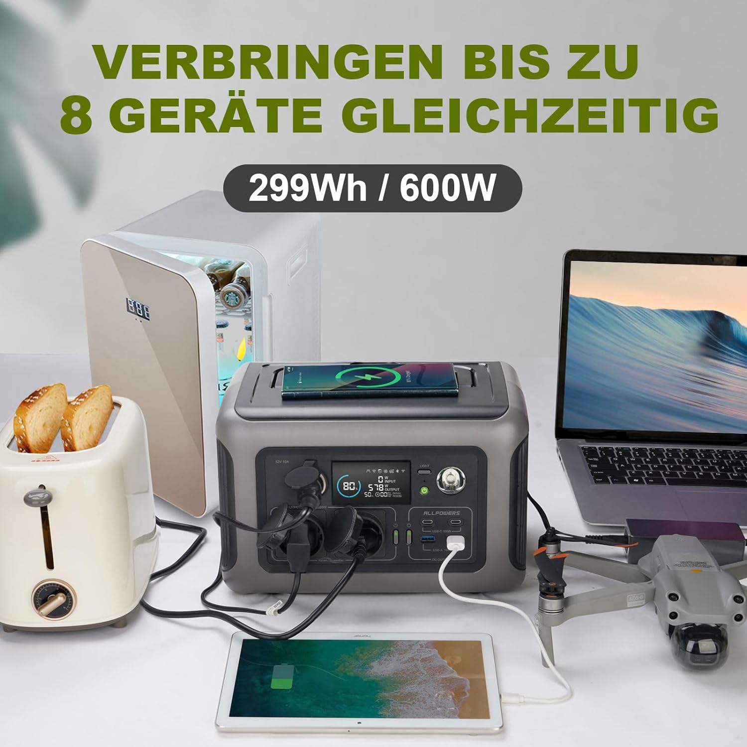 Centrale électrique portable ALLPOWERS R600, vue 3