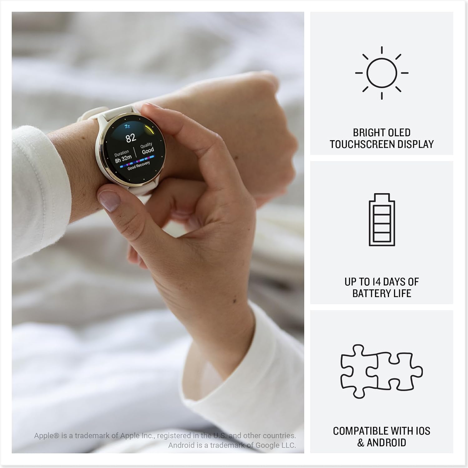 Montre connectée GPS Garmin Venu 3, vue 3