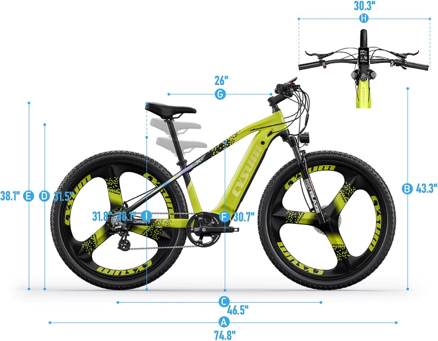 Vélo électrique de montagne Antgooat, vue 3