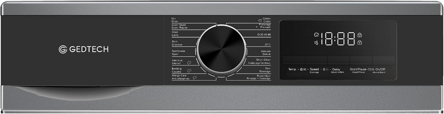 Lave-linge GEDTECH GLL81400BL noir, vue 3