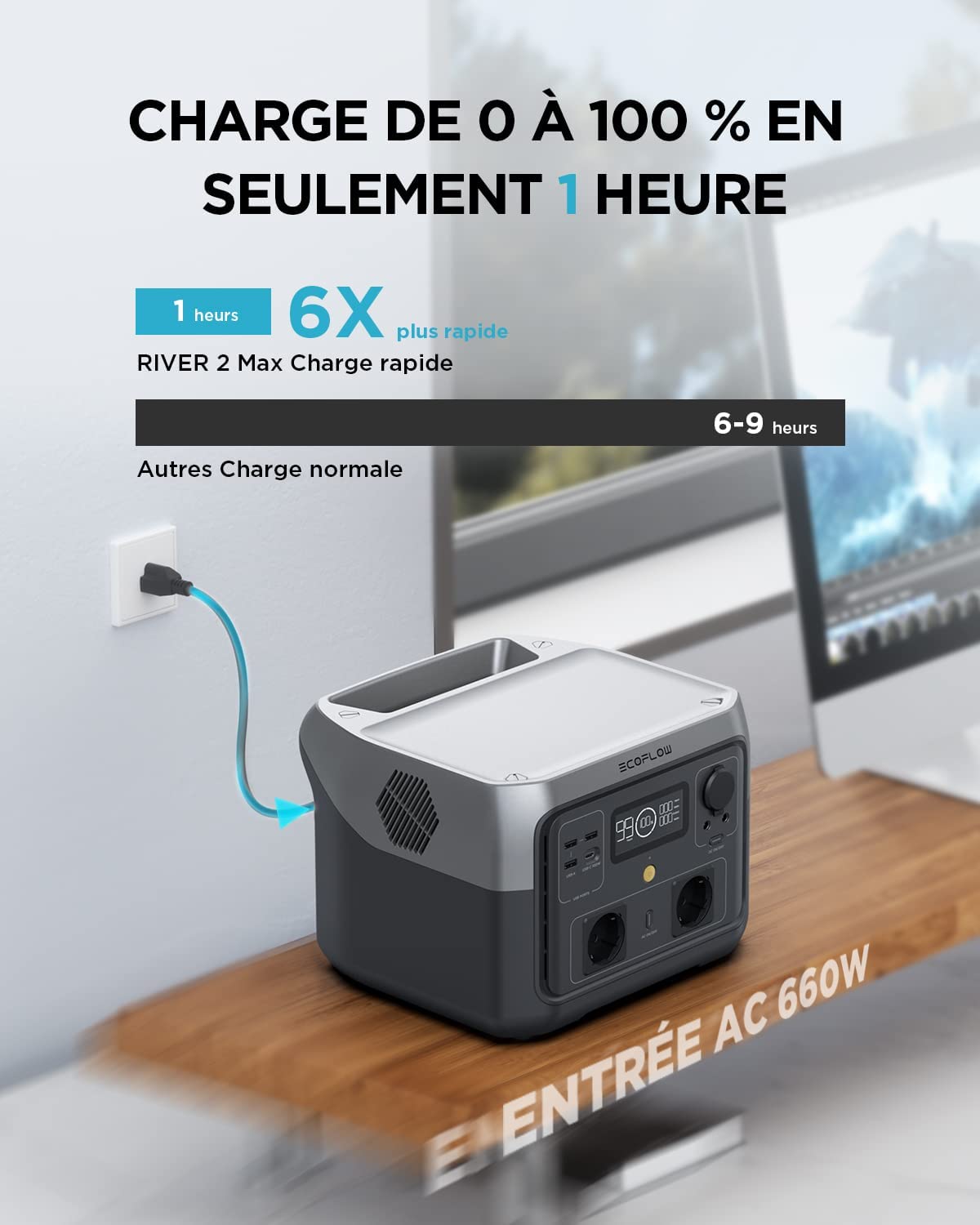 Station électrique portable EcoFlow RIVER 2 Max, vue 2