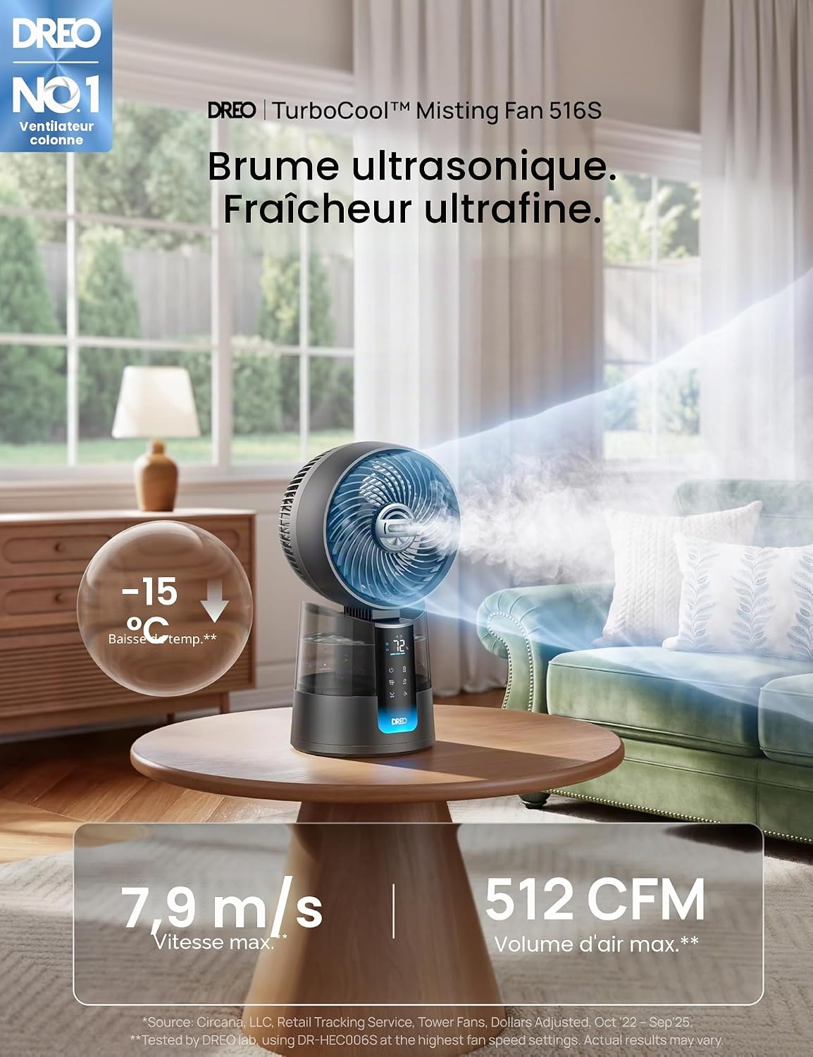 Ventilateur brumisateur Dreo TurboCool 516S, vue 2