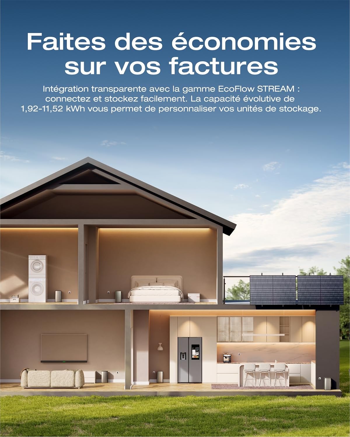 Kit solaire EcoFlow STREAM 800 W avec 4 panneaux, vue 8