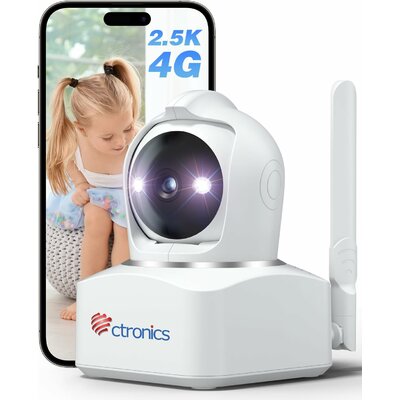 Caméra de surveillance intérieure 4G à carte SIM Ctronics 4MP