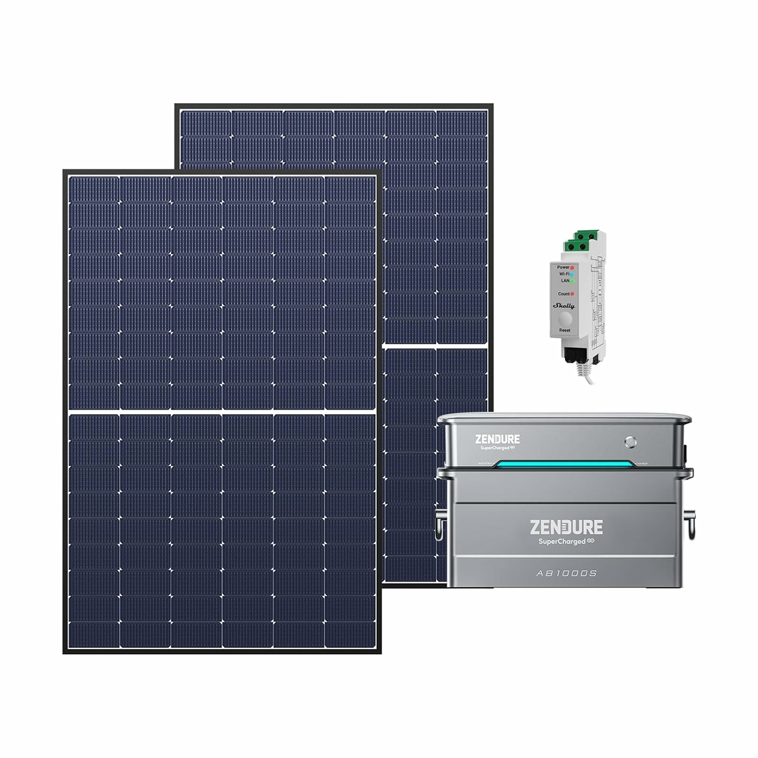 Zendure SolarFlow 800 Pro, Centrale Électrique De Balcon Avec Entrée Solaire 2640W, Charge AC 1000W, Sortie 800W, Système De Gestion Énergétique IA, 1920Wh LFP Batterie, Capacité Extensible 11,52kWh