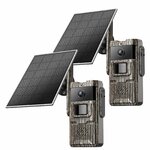 Lot de 2 caméras de chasse solaires 4G LTE TKENPRO 2K