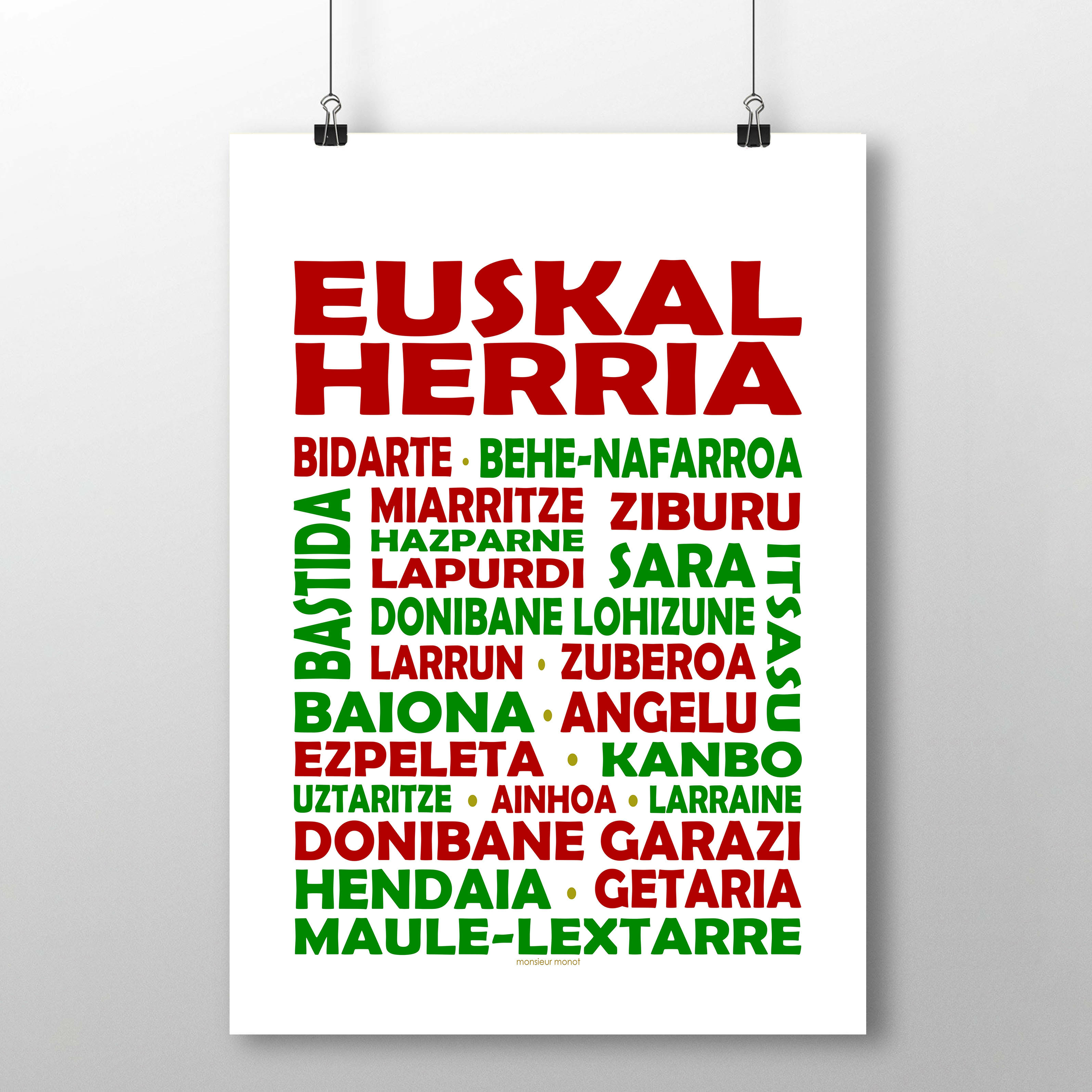 pays basque rouge et vert en BASQUE