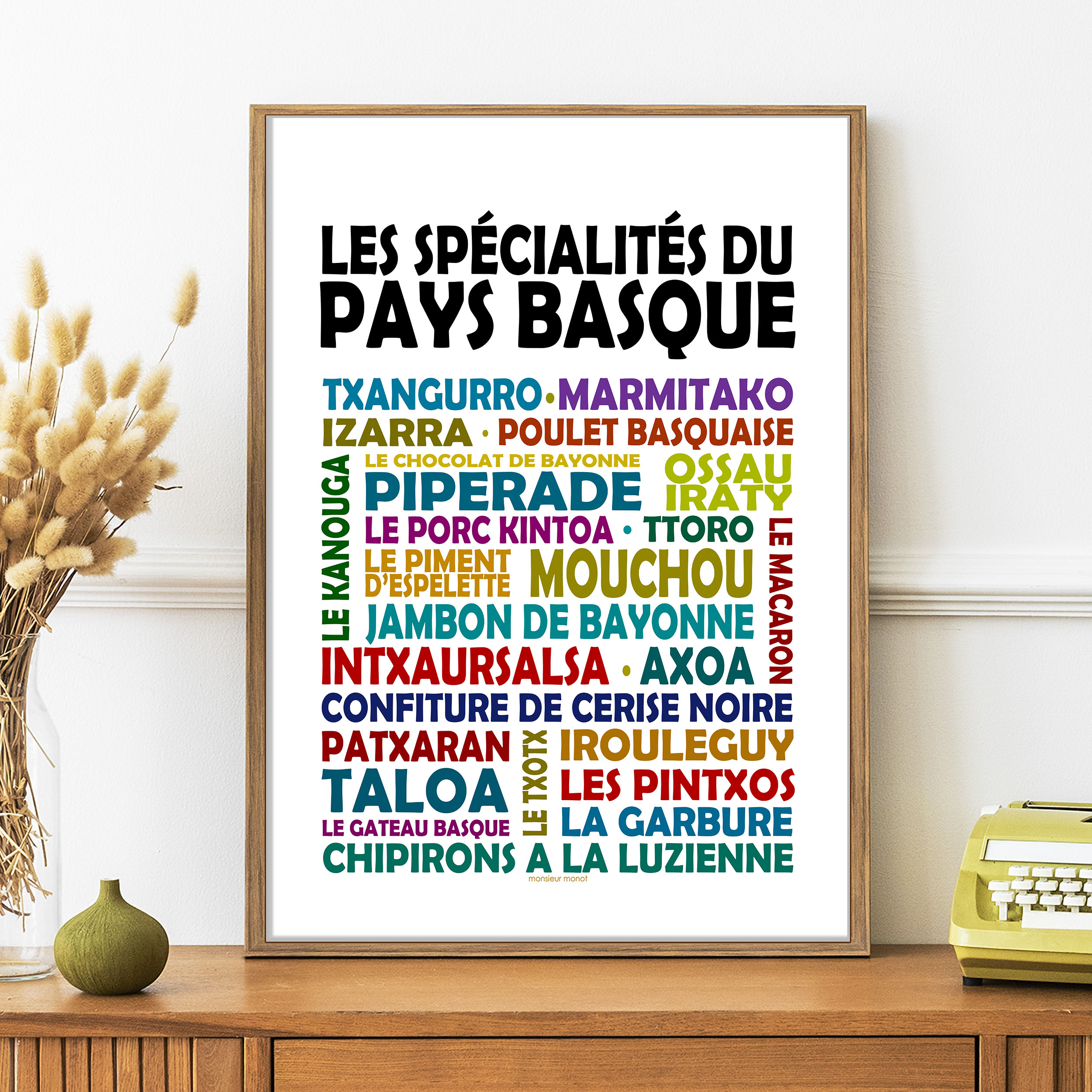 AFFICHE LES SPECIALITES BASQUES - COULEUR