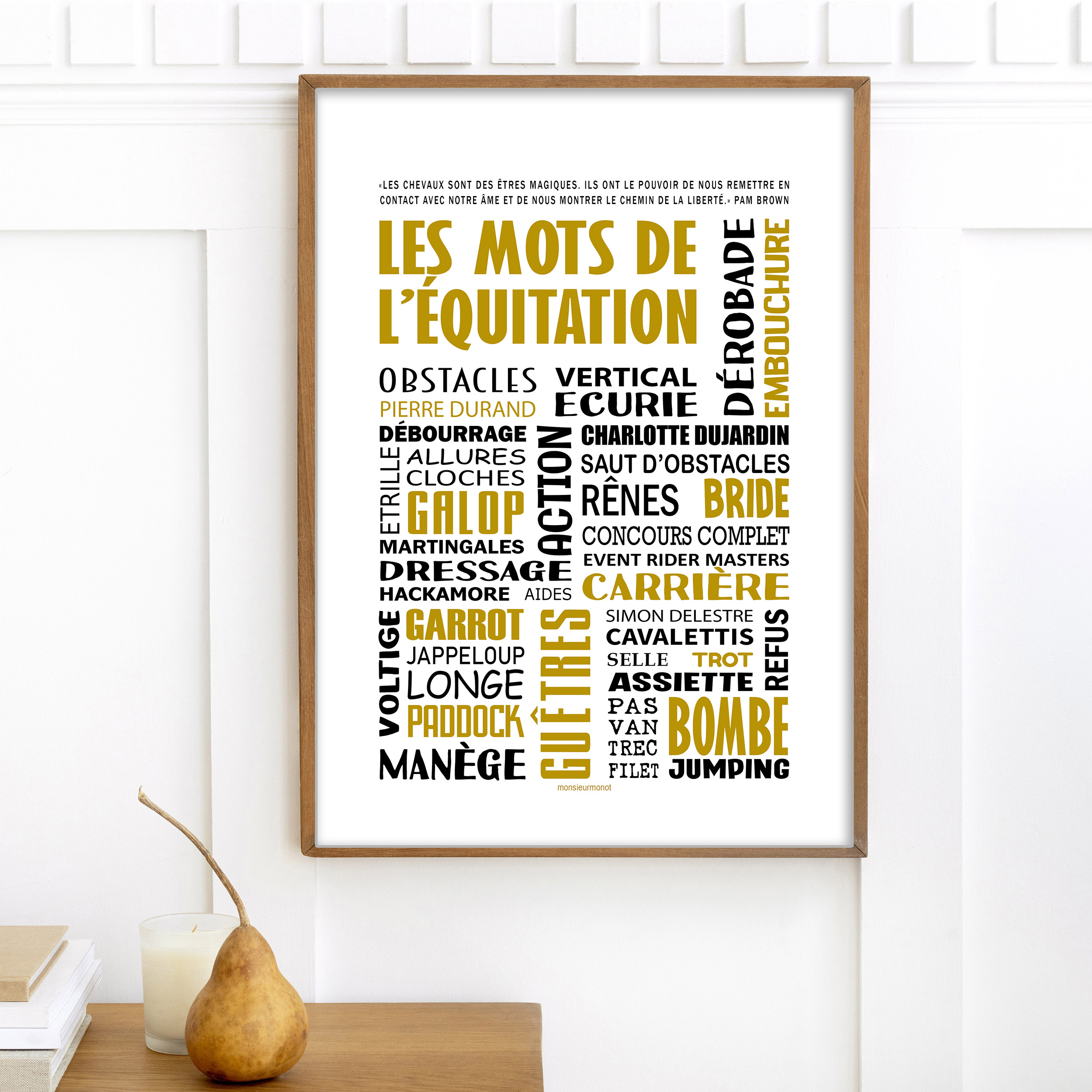 les mots de lequitation jaune