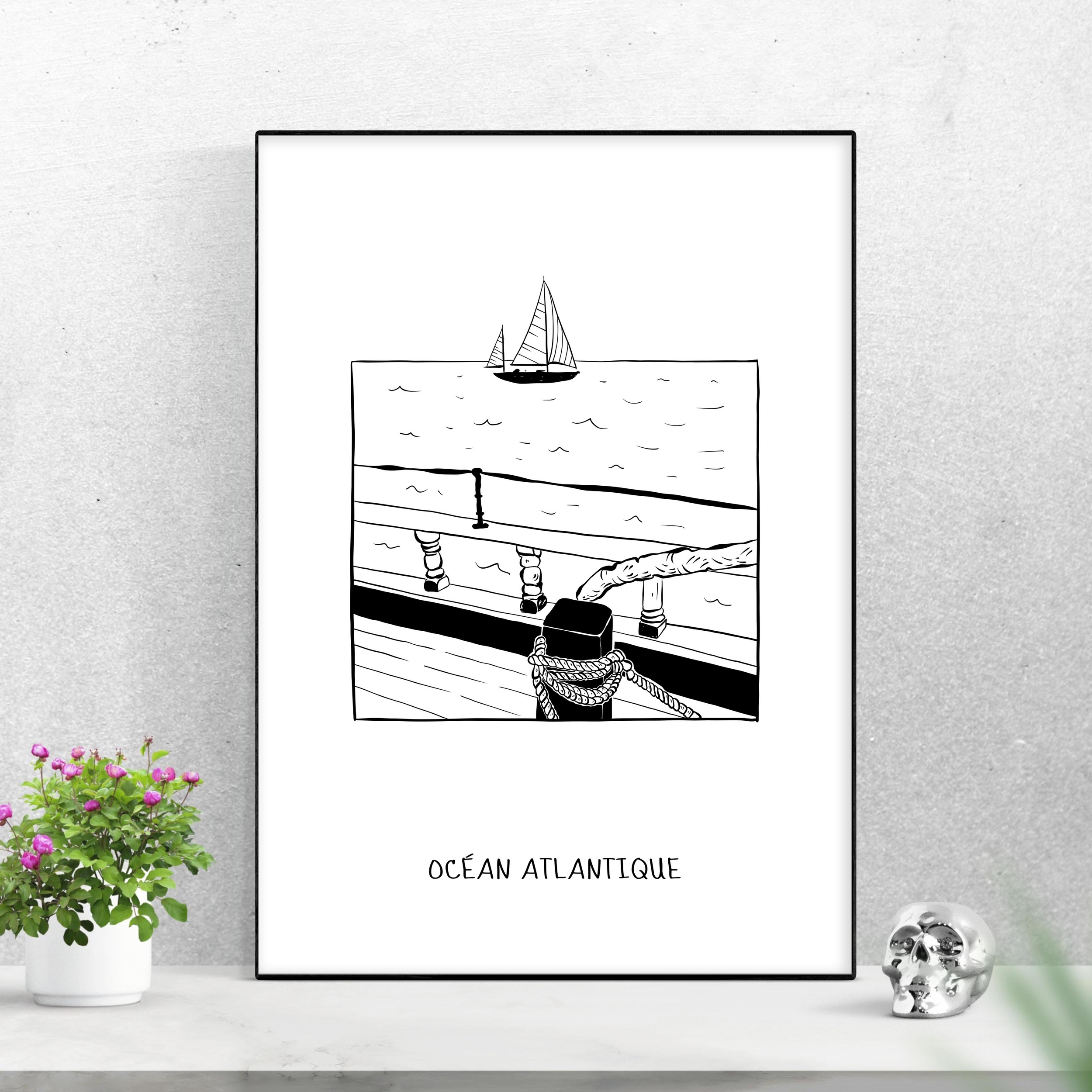 Bord de mer noir et blanc 3