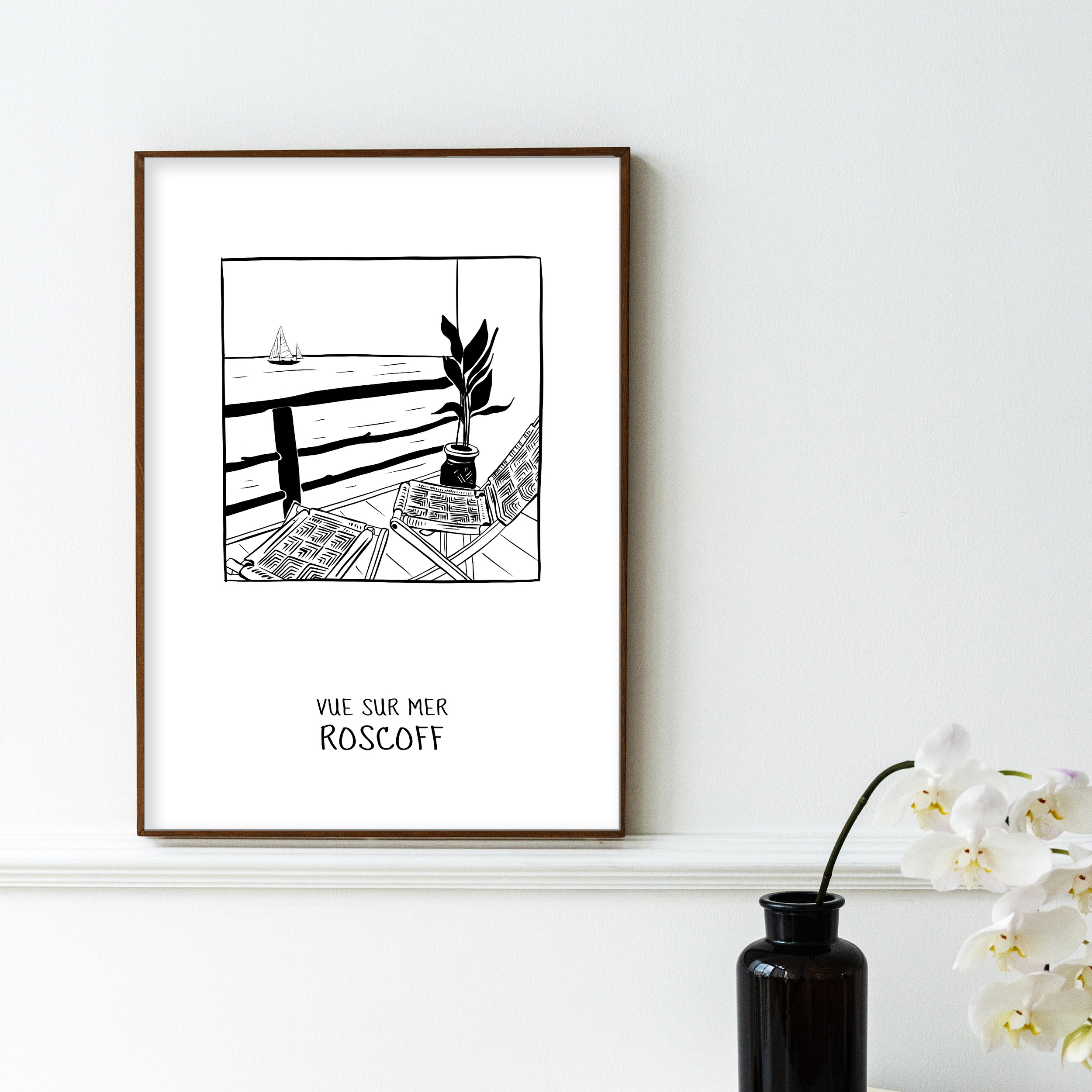 Bord de mer noir et blanc 4