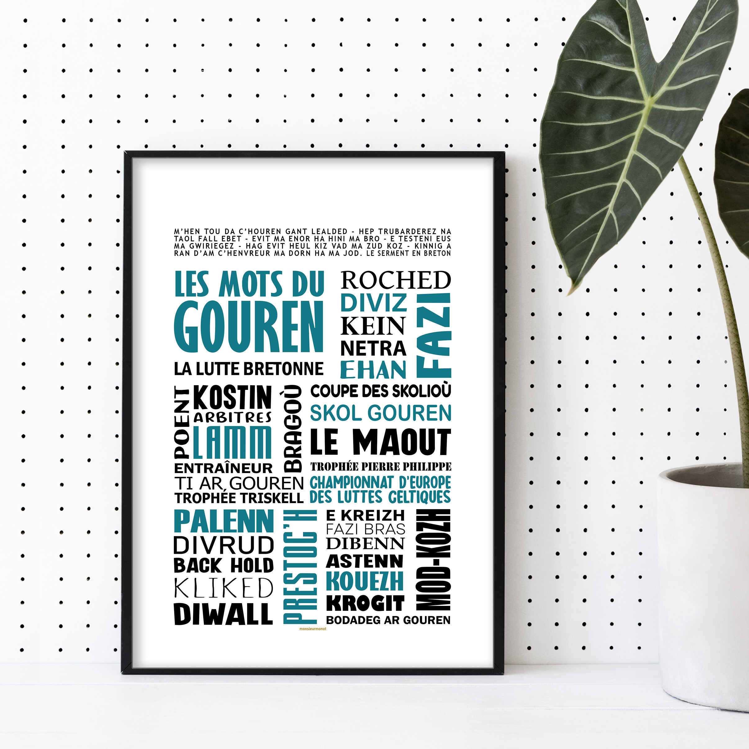 affiche les mots du gouren bleue