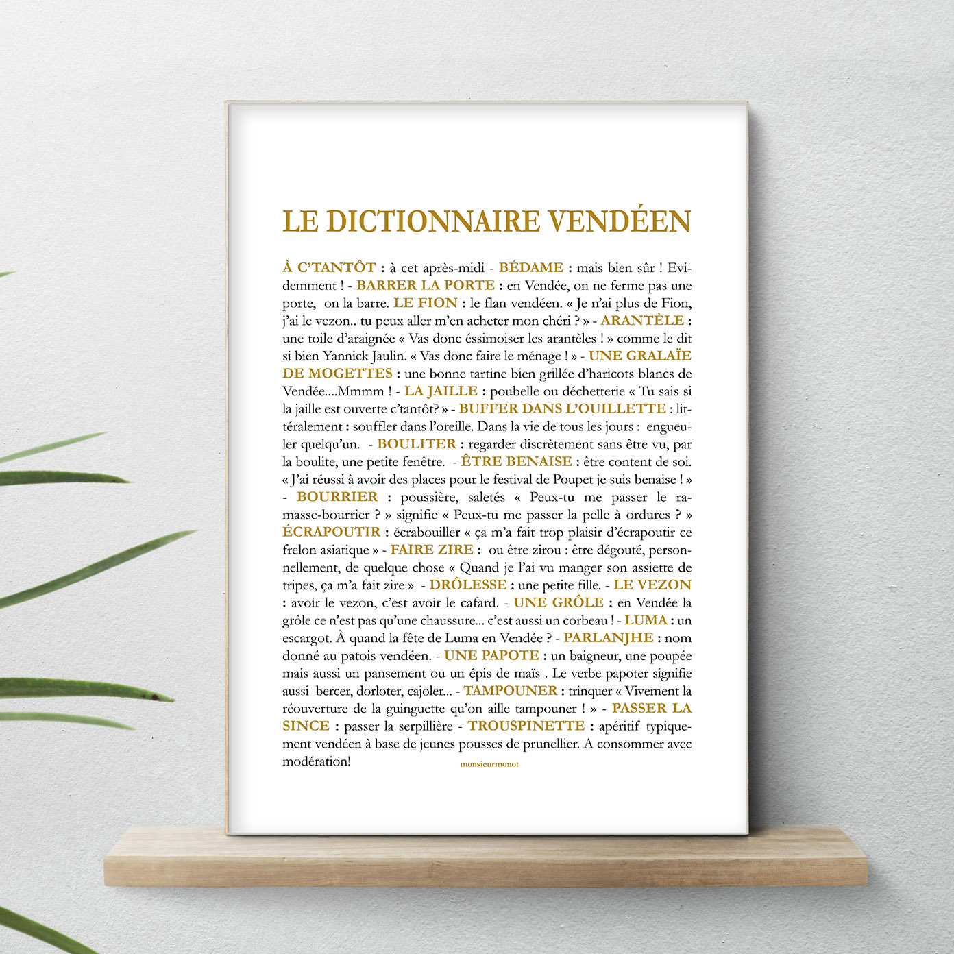 affiche dictionnaire vendéen