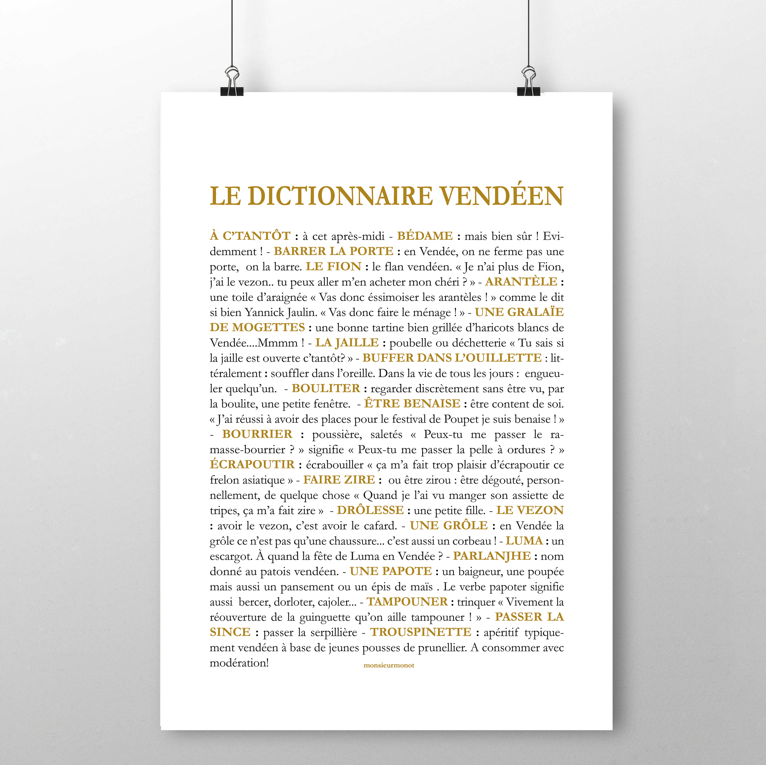 affiche Dictionnaire Vendéen 2