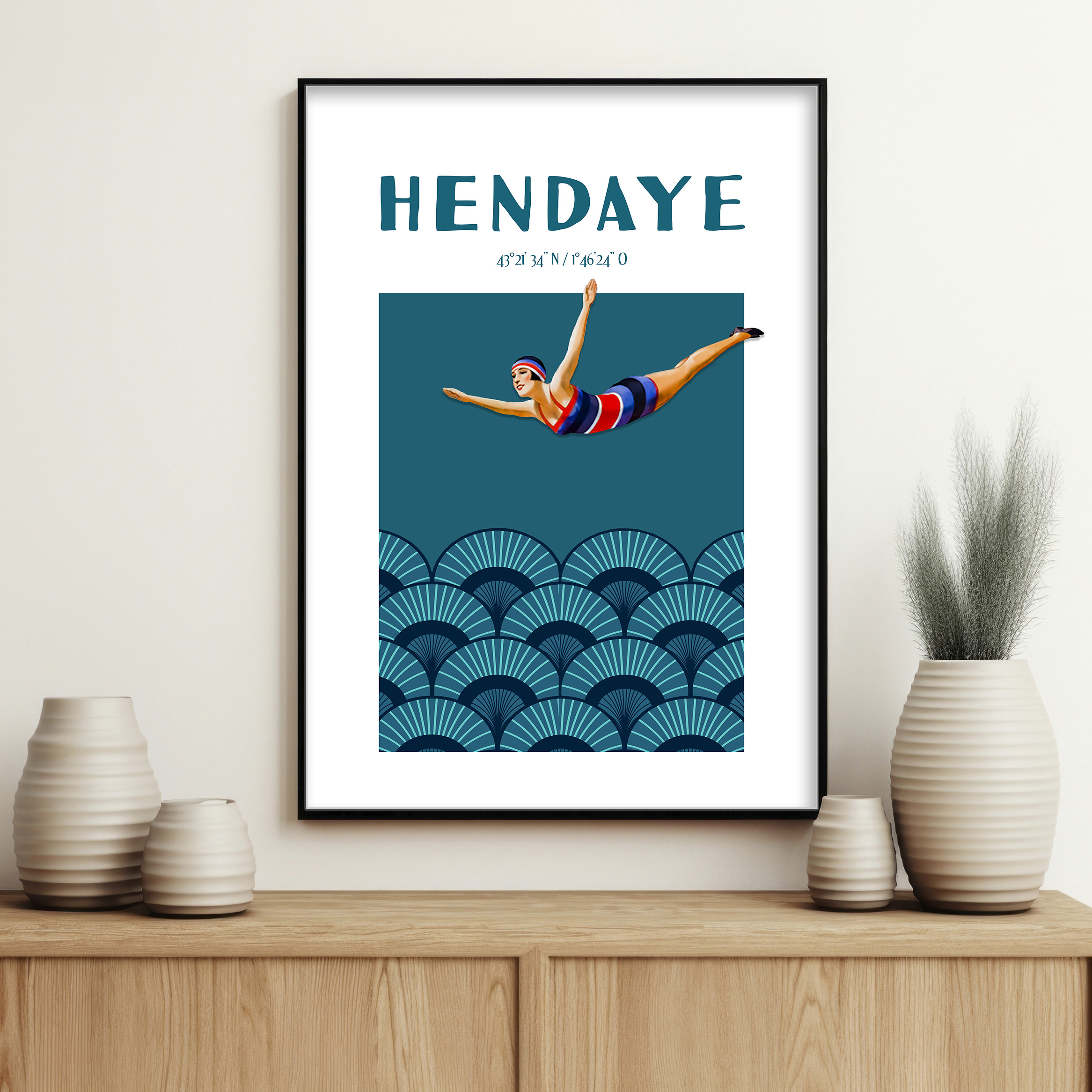 affiche Plongeuse hendaye