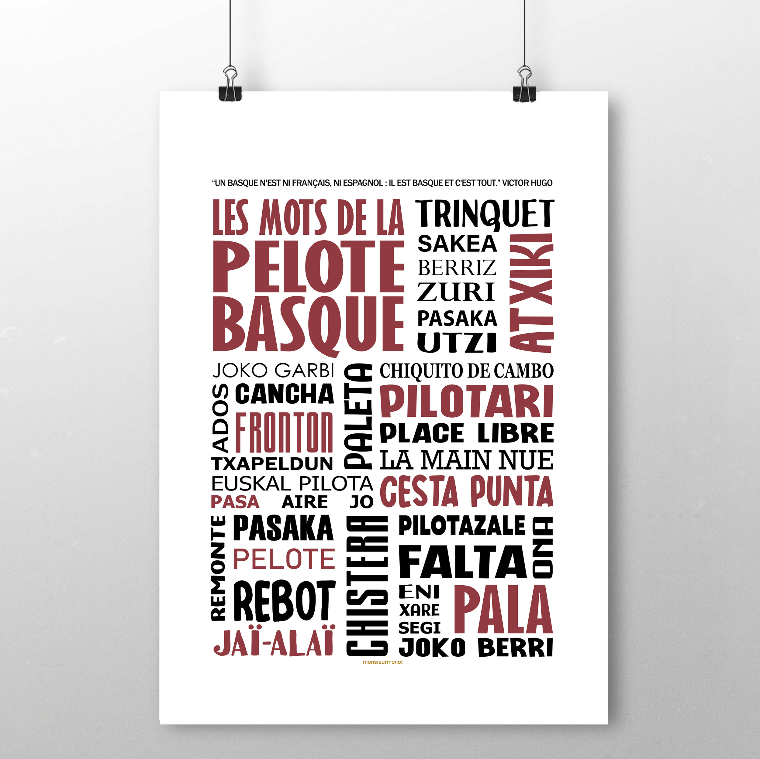Affiche Les mots de la Pelote Basque 3