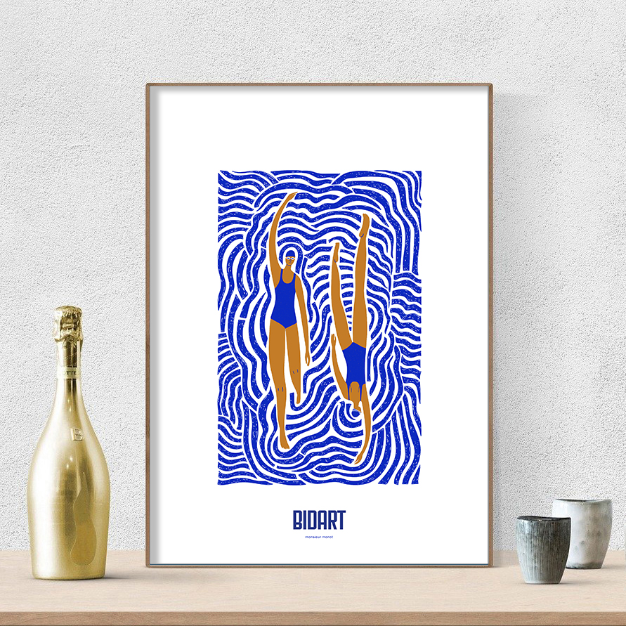 affiche Bidart  2 nageuses