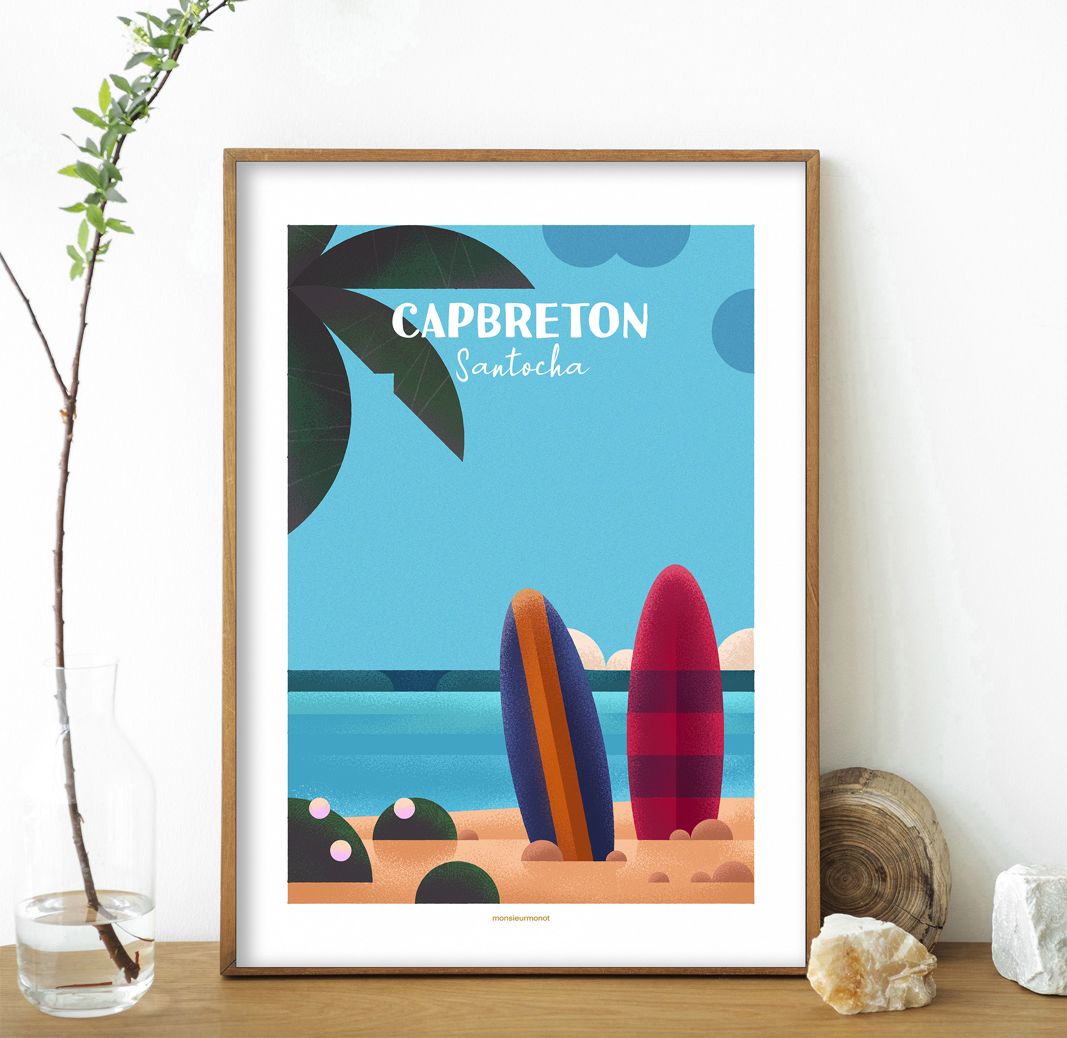 Affiche cap Breton - surf santocha