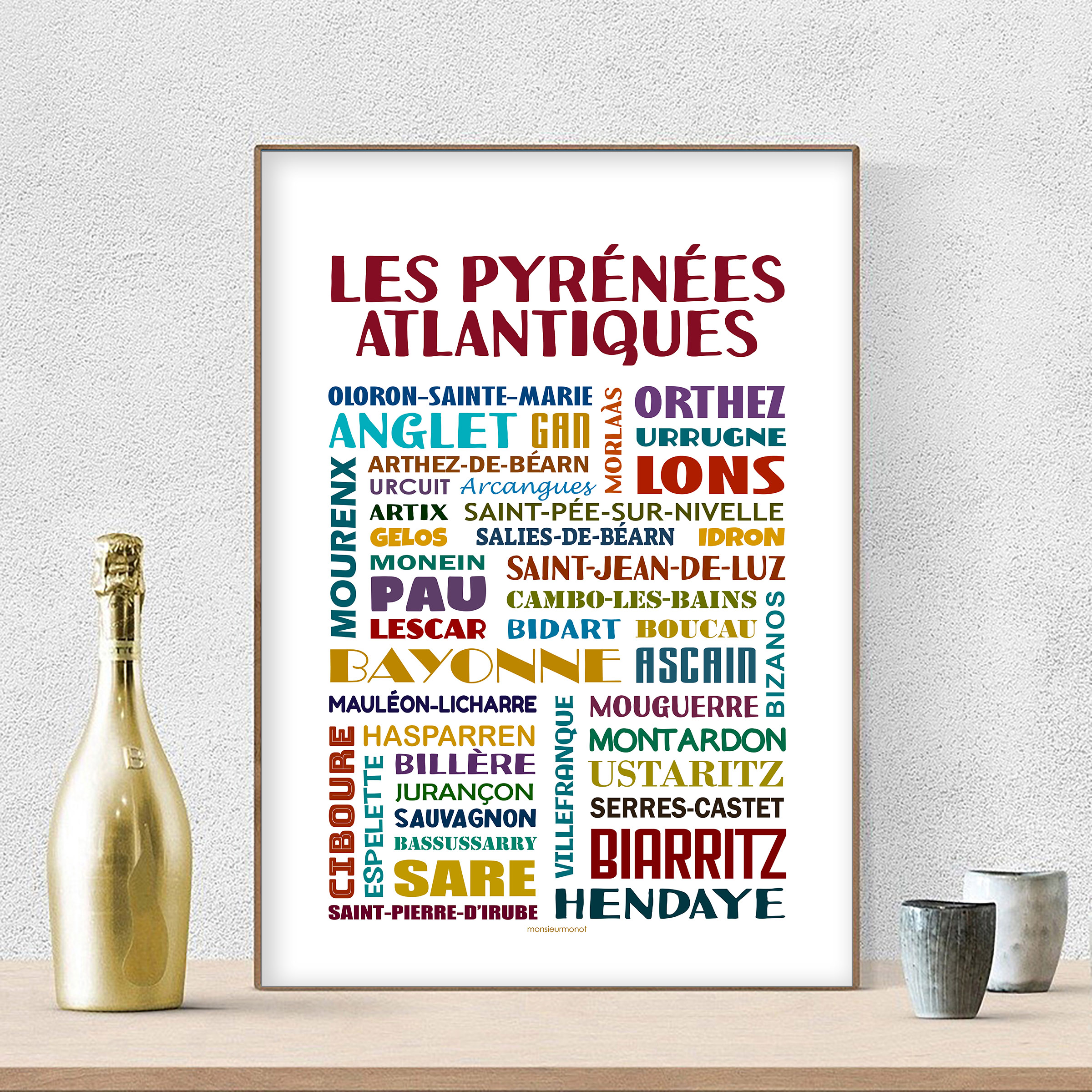 Affiche Les Pyrénées-Atlantiques - Les villes