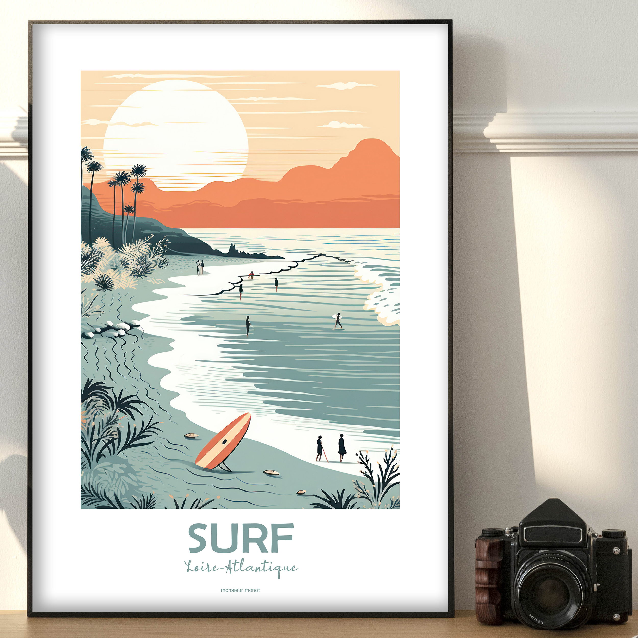 affiche Surf Retro - Loire Atlantique
