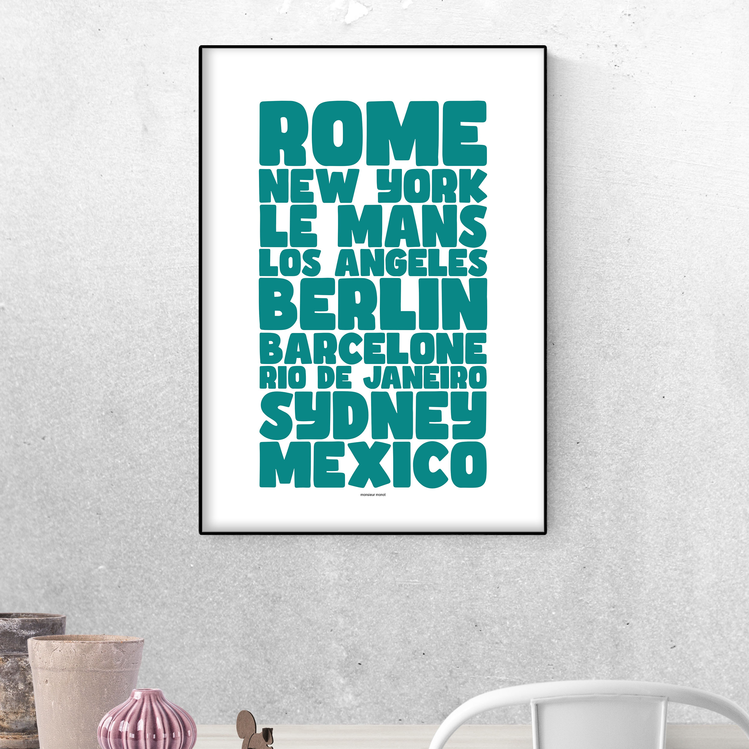 affiche le mans villes celebres